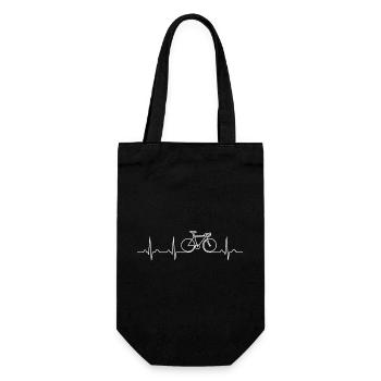 Cycling Heartbeat Bicycle Cyclist Gift - Gift Bag for Bottles - black - Front