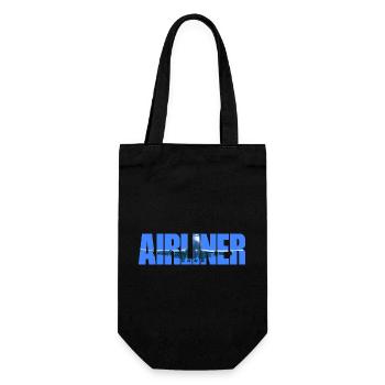 Airliner Jumbo Jet - Gift Bag for Bottles - black - Front