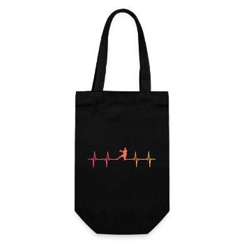 Handball Sunset Heartbeat Handballer - Geschenkbeutel für Flaschen - Schwarz - Vorne