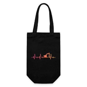 Sunset Heartbeat Baubagger - Geschenkbeutel für Flaschen - Schwarz - Vorne