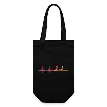 Sunset Heartbeat Stand-up-Paddle - Geschenkbeutel für Flaschen - Schwarz - Vorne