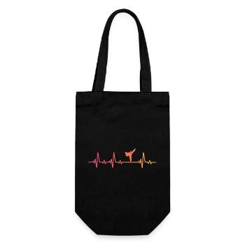Taekwondo Sonnenuntergang Taekwondo Herzschlag - Geschenkbeutel für Flaschen - Schwarz - Vorne