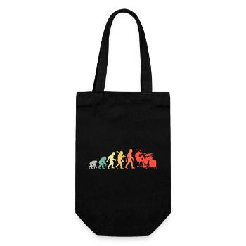Retro Schlagzeuger Evolution Schlagzeug für Männer - Geschenkbeutel für Flaschen - Schwarz - Vorne