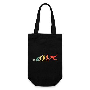 Retro Fußballer Evolution Fußballsport für Männer - Geschenkbeutel für Flaschen - Schwarz - Vorne