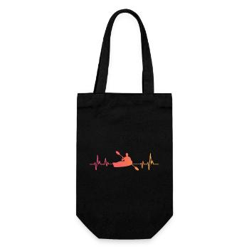 Canoeist Kayak Sunset Heartbeat Canoe - Gift Bag for Bottles - black - Front