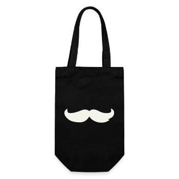 Schnurrbart-Contrast Design - Geschenkbeutel für Flaschen - Schwarz - Vorne