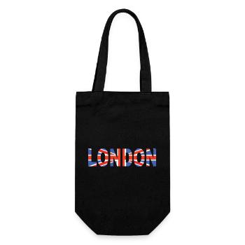 Londres couché avec drapeau - Sac à bouteille - noir - Devant