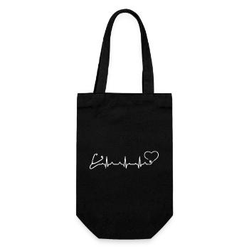 Stethoscope Heartbeat Nurse - Gift Bag for Bottles - black - Front