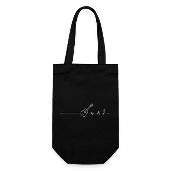 Gitarrenherzschlag-Linienzeichnung - Geschenkbeutel für Flaschen - Schwarz - Vorne