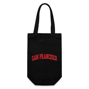 San Francisco Arch Lettering - Gift Bag for Bottles - black - Front