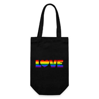Pride Rainbow Love Heart LGBT LGBTQ CSD Gift - Gift Bag for Bottles - black - Front
