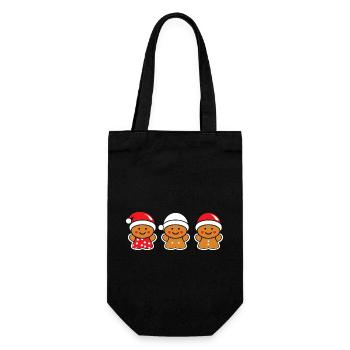 Lebkuchenmann - Geschenkbeutel für Flaschen - Schwarz - Vorne