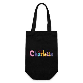 Charlotte Family Charlotte Name Custom Birthday - Gift Bag for Bottles - black - Front