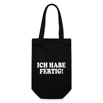 Ich habe fertig - Geschenkbeutel für Flaschen - Schwarz - Vorne