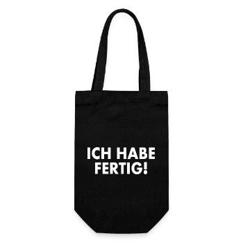 Ich habe fertig - Geschenkbeutel für Flaschen - Schwarz - Vorne
