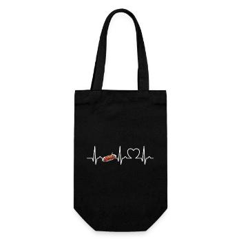Heart Curve Currywurst - Fast Food - Cult - Gift Bag for Bottles - black - Front