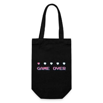 Game Over - Gamer - Computerspiel 90er Konsole - Geschenkbeutel für Flaschen - Schwarz - Vorne