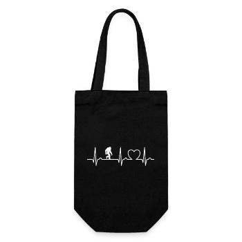 Yeti ECG Curve - Heart Curve - Pulse - Gift Bag for Bottles - black - Front