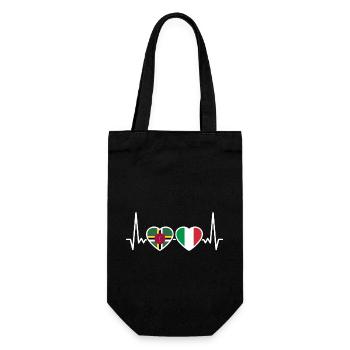 Dominica Italy Heartbeat Flag Dominicans - Gift Bag for Bottles - black - Front