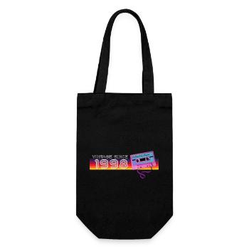 Jahrgang 1998 Retro Vintage Nostalgischer Geburtstag - Geschenkbeutel für Flaschen - Schwarz - Vorne