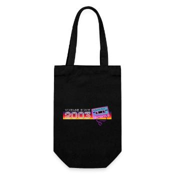 Vintage Music & Nostalgic Birthday - Vintage - Gift Bag for Bottles - black - Front