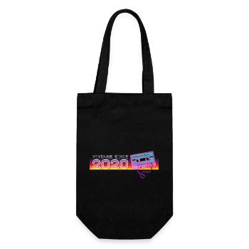 Jahrgang 2020 Retro Vintage Nostalgischer Geburtstag - Geschenkbeutel für Flaschen - Schwarz - Vorne