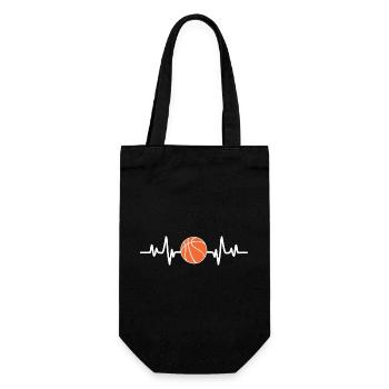 Basketball heartbeat - Geschenkbeutel für Flaschen - Schwarz - Vorne