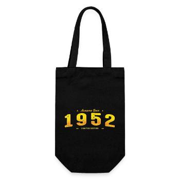 Genial seit 1952 Geburtsjahr - Jahrgang 73. - Geschenkbeutel für Flaschen - Schwarz - Vorne