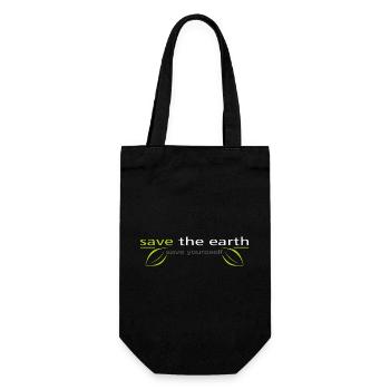 save_the_earth - Geschenkbeutel für Flaschen - Schwarz - Vorne