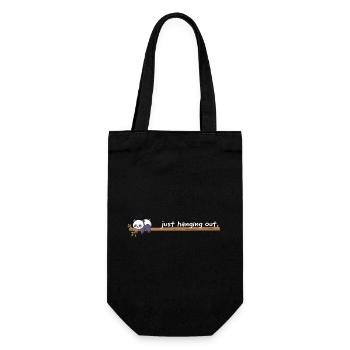 Just Hanging Out – Süßes Panda Chill Design - Geschenkbeutel für Flaschen - Schwarz - Vorne