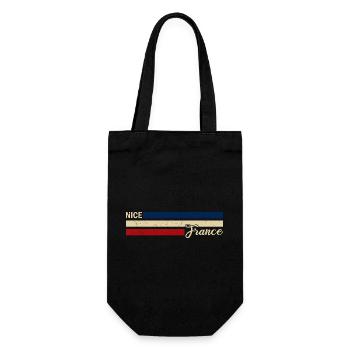 France - Nice - Nizza - Frankreich - Flagge - Stre - Geschenkbeutel für Flaschen - Schwarz - Vorne