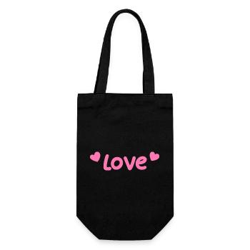 Pastel Love and Pink Hearts - Gift Bag for Bottles - black - Front