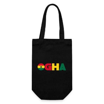 Ghana - Geschenkbeutel für Flaschen - Schwarz - Vorne