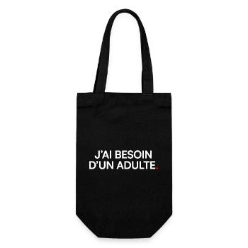 Ich brauche einen erwachsenen Humor - Geschenkbeutel für Flaschen - Schwarz - Vorne