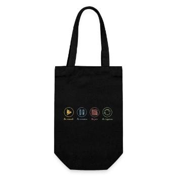Mindfulness, Moments, Memories, Happiness - Gift Bag for Bottles - black - Front