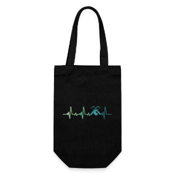 welder heartbeat welding - Gift Bag for Bottles - black - Front