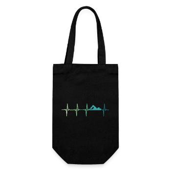 Schwimmendes Herzschlag-Schwimmer-Geschenk - Geschenkbeutel für Flaschen - Schwarz - Vorne