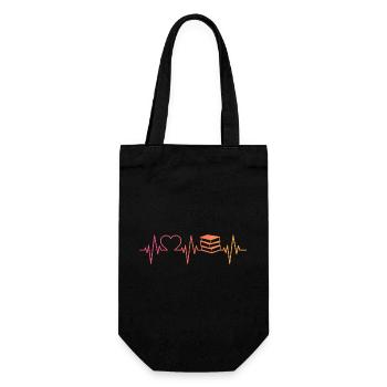Buch Sonnenuntergang liest betrunkenen Herzschlag - Geschenkbeutel für Flaschen - Schwarz - Vorne