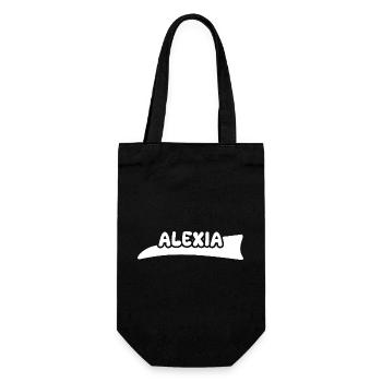 Alexia als Lable - Geschenkbeutel für Flaschen - Schwarz - Vorne