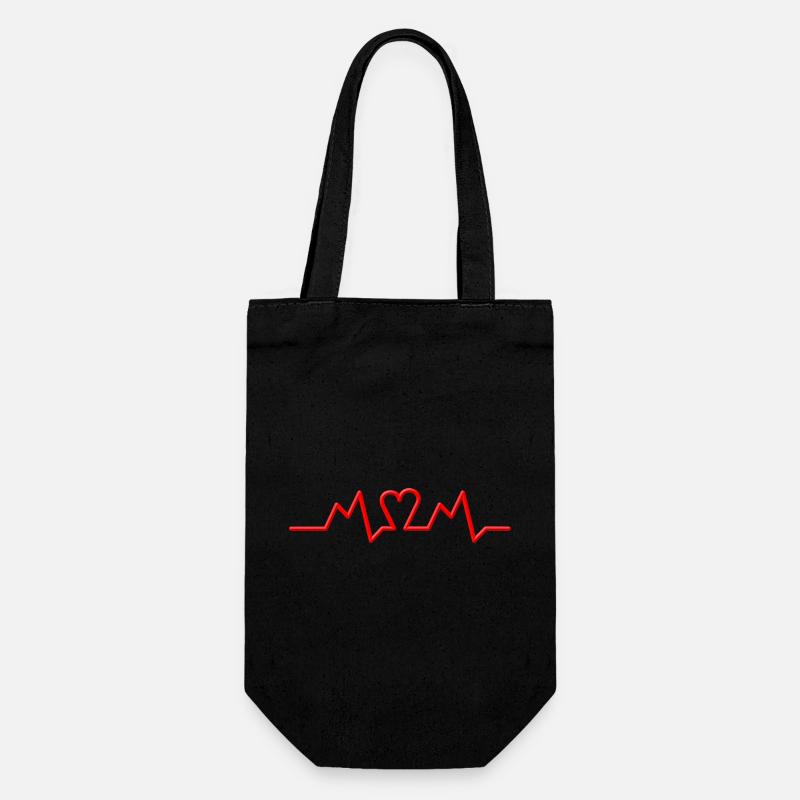 Heart Beat MOM V.2 Cadeau - Sac à bouteille - noir