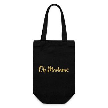 Oh Madame Goldener Glitzer - Geschenkbeutel für Flaschen - Schwarz - Vorne