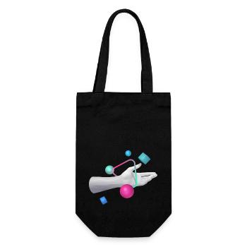 Hand 3D Graphic - Gift Bag for Bottles - black - Front