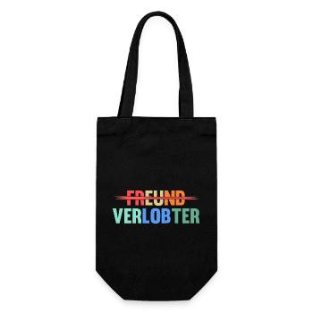Heiratsantrag Beziehungsstatus Freund Verlobter - Geschenkbeutel für Flaschen - Schwarz - Vorne