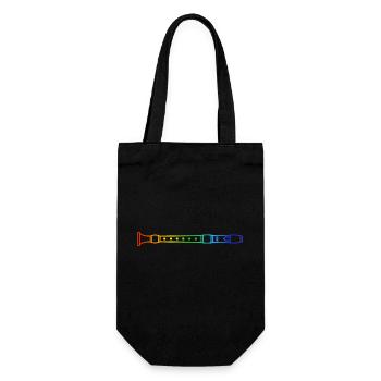 Flute, Flute, Orchestra, Rainbow Music - Gift Bag for Bottles - black - Front