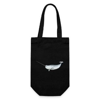 Narwhal Unicorn Whale - Gift Bag for Bottles - black - Front