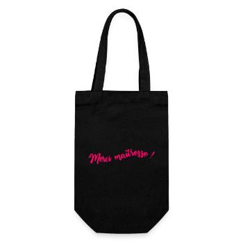 GELIEBTE. VIELEN DANK. DANKE HERRIN - Geschenkbeutel für Flaschen - Schwarz - Vorne
