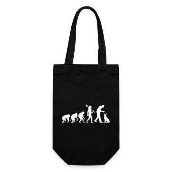 Evolution Deutscher Schäferhund GSD Hundeliebhaber - Geschenkbeutel für Flaschen - Schwarz - Vorne