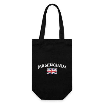 Birmingham Großbritannien Vintage Britische Flagge - Geschenkbeutel für Flaschen - Schwarz - Vorne