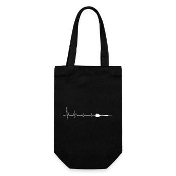 Herzschlag Herzform Medizinisches Design - Geschenkbeutel für Flaschen - Schwarz - Vorne