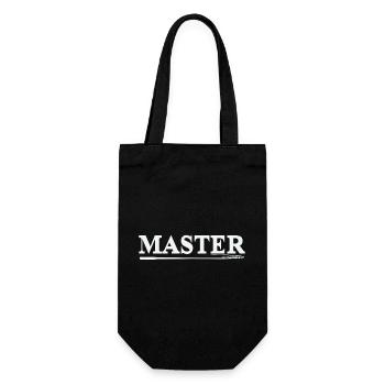 MASTER Whip Logo in White – BDSM Bold Statement - Gift Bag for Bottles - black - Front